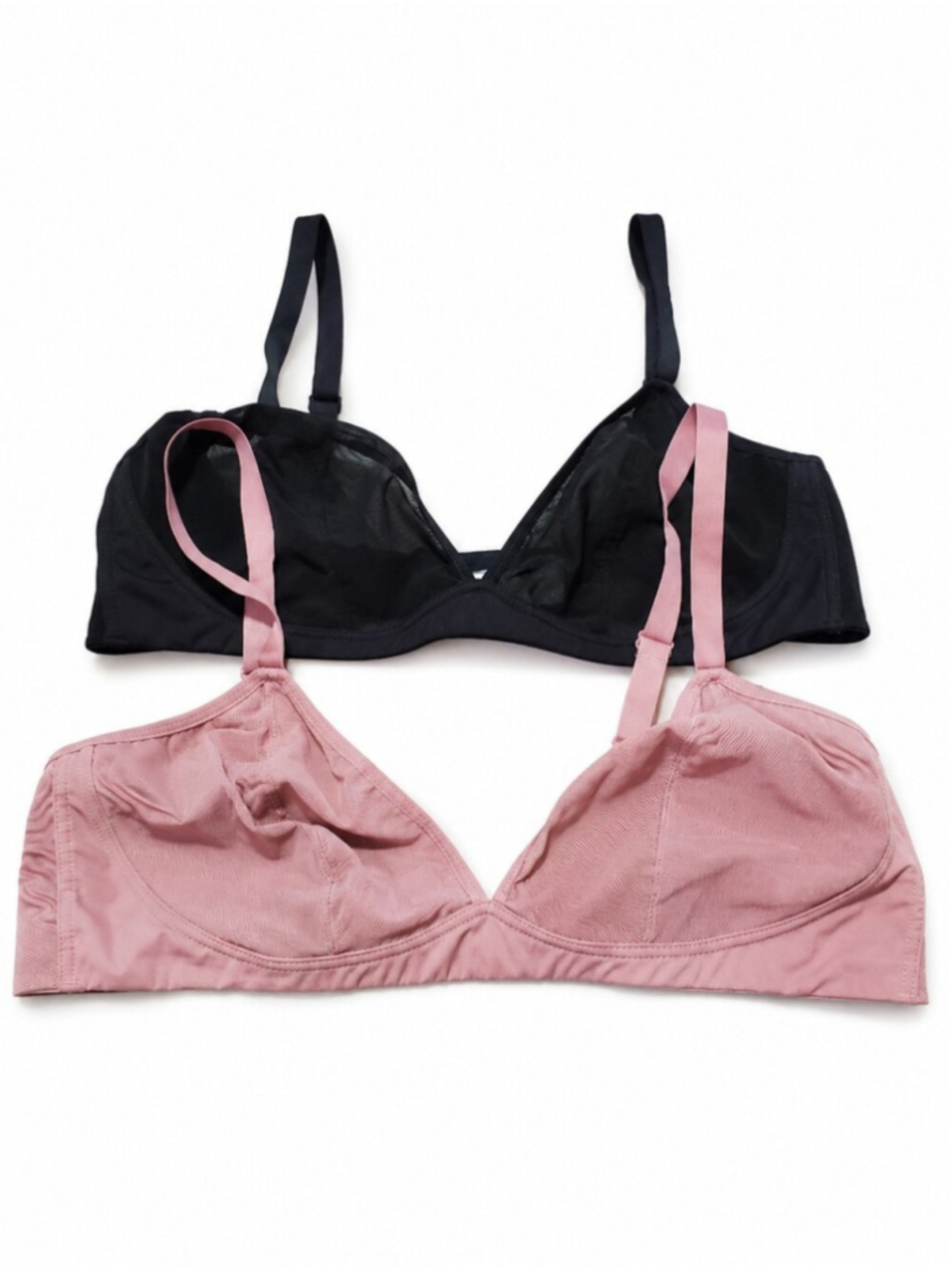 KNIX Mesh Deep V Bra 2 Pack Bundle Lot XL 38A 38B 38C Wireless Pink & Black